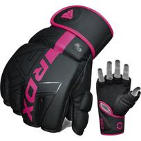 MMA treniruočių graplingo pirštinės profesionalams RDX F6 Kara, juodos/rožinės