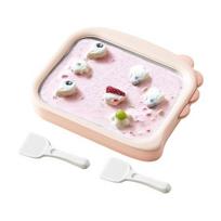 Kids Ice Cream Maker Stainless Steel Freezing Yogurt & Sorbet Machine with 2 šviesiai rausvos spalvos