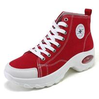 Women's Boots Luxury Designer Brand Platform Ankle Casual Shoes For Women Comfortable Canvas Outdoor Trekking Air Cushion Boots 35 raudona