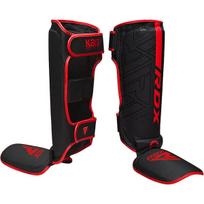 MMA blauzdų apsaugos RDX F6 Kara, juodos/raudonos, XL