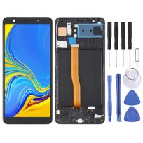 TFT LCD ekranas, skirtas Samsung Galaxy A7 / SM-A750F skaitmeniniam įrenginiui, visas surinkimas su rėmeliu juoda