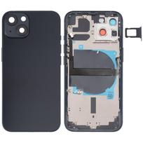 iPhone 13 baterijos galinis dangtelis su šoniniais mygtukais ir kortelių dėklu bei maitinimo + garsumo lanksčiuoju kabeliu ir belaidžio įkrovimo moduliu juoda