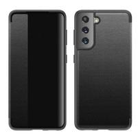 Samsung Galaxy S21 5G magnetinis šoninio langelio smūgiams atsparus horizontaliai atverčiamas odinis dėklas For Samsung Galaxy S21 5G juoda