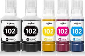 "Spaceink Ink 102 Multipack" suderinama su Epson ET-2850 ET-3850 ET-4850 ET-2856 ET-4856 ET-15000 ET-2750 ET-3750 ET-4750 ET-2700 ET-3700 ET-2751 ET-27. ET-56 ET-2851 spausdintuvas (2 juodos, C, M, geltonos spalvos)