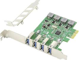 DIGITUS IO kortelė - PCIe - USB 3.0 sąsajos kortelė - SCSI USAP - 4 prievadai USB Type-A - Max 5Gbps - mikroschemų rinkinys VL805