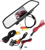 Galinio vaizdo kameros veidrodis, automobilio HD galinio vaizdo veidrodžio monitorius, 4,3 colių automobilio HD galinio vaizdo veidrodžio monitorius su atsarginės kameros komplektu, 8 LED vandeniui atsparus naktinio matymo atbulinės eigos kameros automobi