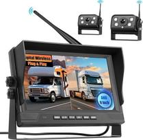 Skaitmeninė belaidė atbulinės eigos kamera su 9 colių HD monitoriumi, HD plataus kampo vandeniui atspari naktinio matymo valstybinio numerio ženklo kamera automobiliui / sunkvežimiui / lengvajam automobiliui / pikapui / visureigiui / furgonui / nameliams