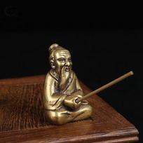 Senovinio bronzos daoizmo Lao-Tse LaoZi nervų raminimo statulėlė Gryno vario Budos figūrėlės Dekoracijos Smilkalai Namų aksesuarai
