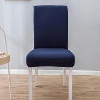 Spandex Elastic Chair Slipcover Case Solid Color Dining Chair Cover Stretch Chair Covers For Wedding Hotel Banquet Dining Room tamsiai mėlyna spalva
