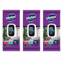 Buitinės drėgnos servetėlės VORTEX stiklui ir veidrodžiams, 48 vnt. x 3