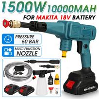 1500W 50bar aukšto slėgio belaidė automobilių plovimo mašina purškiamo vandens pistoletas 10000mAh akumuliatoriaus valymo mašina skirta Makita 18V baterijai Only machine mėlyna