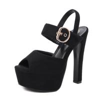 sandals women  platform sandals 15cm Thick With Sandals Fish Mouth High-heeled Shoes Hollow Sandals Nightclub high heels 2024 3 juoda