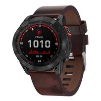 Odinis laikrodžio dirželis su plienine sagtimi Garmin Fenix 7X Solar 26 mm For Garmin Fenix 7X Solar ruda