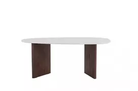 Valgomojo stalas Grönvik, 180x75cm, Ruda/Šviesi pilka