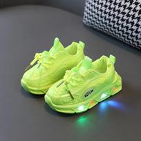 Zapatos Niña 2024 Nauji LED vaikų treniruokliai 1–8 metų berniukams mergaičių teniso bateliai, skirti mažiems vaikams Švytintys vaikiški sportbačiai, vaikiški batai 21-insole13.3cm žalia