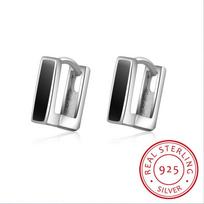 Pistoletas Juodas Moteriški auskarai su lanku Papuošalai Perdonality 925 Sterling Sidabriniai auskarai vyrams Valentino dienos dovana