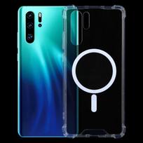 Huawei P30 Pro Magsafe dėklas Skaidrus Keturių kampų oro pagalvių smūgiams atsparus PC + TPU dėklas su magnetiniu For Huawei P30 Pro skaidri