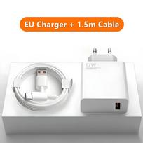 6A 67W itin greitas C tipo įkroviklis USB laidas, skirtas Xiaomi, skirtas Redmi, skirtas POCO EU Plug - 1.5m Cable balta