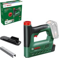 "Bosch Universal Tacker 18V-14" akumuliatorinis sąvaržų segiklis (minkštos ir kietmedžio medienos sąvaržoms ir vinims; greitojo uždegimo režimas; 18 V sistema; atstumas tarp popierių; su 1000 plonų vielinių spaustukų; be akumuliatoriaus)