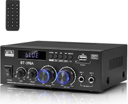 "Romicta" HiFi stereofoninis garso stiprintuvas, 450 Wx2, 2 kanalų mini "Bluetooth" stiprintuvas su w/UKW radiju, USB/SD, optiniais ir koaksialiniais lizdais - suderinamas su garsiakalbiu ir žemų dažnių garsiakalbiu