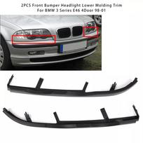 2 vnt. Priekinio buferio žibintų apatinė apdailos juosta BMW 3 serijos E46 4 durų 1998-2001 m. black