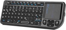 "Rii X1" mini belaidė klaviatūra su jutikliniu kilimėliu, mini klaviatūra, skirta išmaniosios televizijos nuotolinio valdymo pultui/PC/Pad/Xbox 360/PS3/Google Android TV Box/HTPC/IPTV (De išdėstymas)