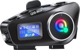 Motociklininko ausinės 500 m, motociklininko "Bluetooth" šalmo ausinės, palaiko FM garso / TF kortelę / Siri, muzikos bendrinimą, IP65 vidinio ryšio sistema su atmosferos šviesa, 1000 mAh