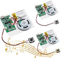 USB garso modulis AYWHP 3 dalių muzikos balso įrašymo modulis su garsiakalbiu MP3 USB kabelis įkraunamas akumuliatoriaus viršutinis garsiakalbis "pasidaryk pats" kortelėms, dovanoms, žaislams, "pasidaryk pats
