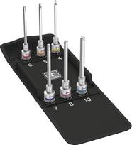Wera 05004210001 8740 C HF 2 Zyklop Bitnuss-Satz Innensechskant, mit Haltefunktion, 6-teilig, 140 mm, Farbig