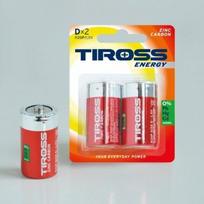 Tiross Energy R20 1.5V, D, Zinc carbon elementai, 12 vnt.