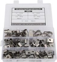 "R-Type Clip", 80 vnt. nerūdijančio plieno "R-Type Clip" kabelių spaustukų rinkinys 6-16 mm vielos spaustukų organizatoriaus tvirtinimo įtaisas, skirtas vielos spaustukams valdyti ir taisyti laidus, kabelius, vamzdžius, stelažus, balkšvas