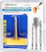 "Zipbolt 40.260" bėgių varžtų gręžimo vadovas laiptų turėklams su 1/4" ir 3/8" grąžtais ir 1" smailiuoju grąžtu