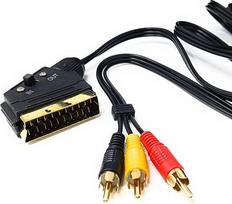 1,5 m perjungiamas "Scart" ir 3x RCA garso ir vaizdo kabelis, suderinamas su televizoriais, DVD, vaizdo magnetofonais ir žaidimų konsolėmis