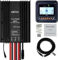 EPEVER MPPT saulės įkrovimo valdiklis 30A IP67 vandeniui atsparus 12V 24V automobilis Max PV 100V, saulės modulio įkroviklio reguliatoriaus rinkinys, skirtas sandariems gelio užtvindytiems ličio naudotojams (MPPT 30A + MT50 + RS485)