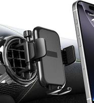 Mobiliojo telefono laikiklis automobiliui su ventiliacija, skirtas "Mercedes Benz B/E/EQE-Class"/"Jeep Wrangler" [apvalus ventiliacijos spaustukas], didelis telefono ir storo korpuso laikiklis, tinkamas saugiai laikyti automobilyje