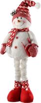 WeRChristmas Sniego senis su ištraukiamomis kojomis Kalėdų dekoracijos, 41-60 cm - raudona/balta