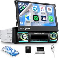 [2+64GB] SIXWIN 1 DIN Android 13 Autoradio mit Carplay Android Auto Mirrorlink,7 Zoll Touchscreen Bildschirm Ausfahrbarem Manuelle mit WiFi GPS Bluetooth RDS/FM DSP USB TF