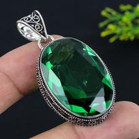 Natūralus peridoto brangakmenis rankų darbo 925 sterlingų sidabro dovana pakabukas 2,13  p9B17 gray
