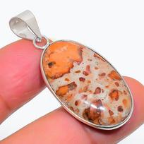 Natural Asteroid Jasper Gemstone 925 Sterling Silver Jewelry Pendant 1.69  a2e90