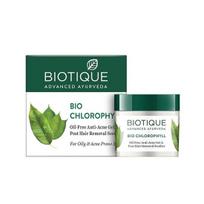 Biotique Bio Chlorophyll Be Aliejaus Gelis nuo Spuogų ir Raminamasis Po Depiliacijos Riebiai ir Spuoguotai Odai blue