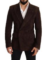 Men's Handmade Brown Stylish Formal Work Party Real Soft Suede Leather Blazer Coat S ruda