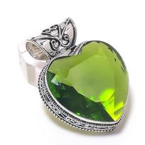 Natural Peridot Gemstone Handmade 925 Sterling Silver Jewelry Pendant 1.77  y3p59 gray