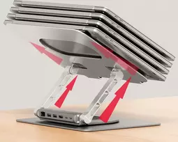 "Unitek" nešiojamojo kompiuterio stovas su nuimamu USB-C HDMI 1.4, 4K PD 100 W šakotuvu