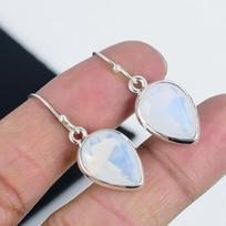 Naturaal Milky Opal Gemstone Earrings, 925 Sterling Silver Earring, Handmade Boho Silver Jewelry Dangle Earrings, Party Wear Gifts 1.77" balta