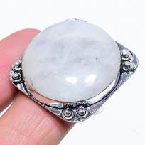 Natural Rainbow Moonstone Gemstone 925 Sterling Silver Gift Ring Size 8 g4Y19
