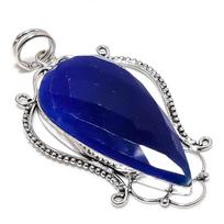 Sapphire Natural Gemstone Handmade 925 Sterling Silver Pendant 3.15  f7u14