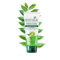 Biotique Fresh Neem spuogų kontrolės veido prausiklis| Ajurvedinis ir ekologiškai grynas| Tinka visų tipų odai | 150 ml