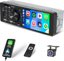 Radijo imtuvas "Carplay" 1 DIN su "Android" automobiliniu FM/RDS radiju "Mirror Link", jutiklinis 4 colių automobilinis radijo imtuvas "Bluetooth" 1 DIN su SWC EQ, atbulinės eigos kamera, mikrofonas, USB/AUX/TF kortelė