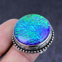 Blue Triplet Opal Gemstone Handmade 925 Steling Silver Jewelry Ring Size 8 R9a76