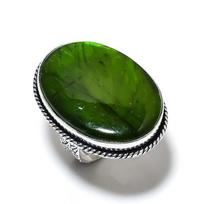Natural Green Labradorite Gemstone 925 Sterling Silver Gift Ring Size 10 h4Y97
